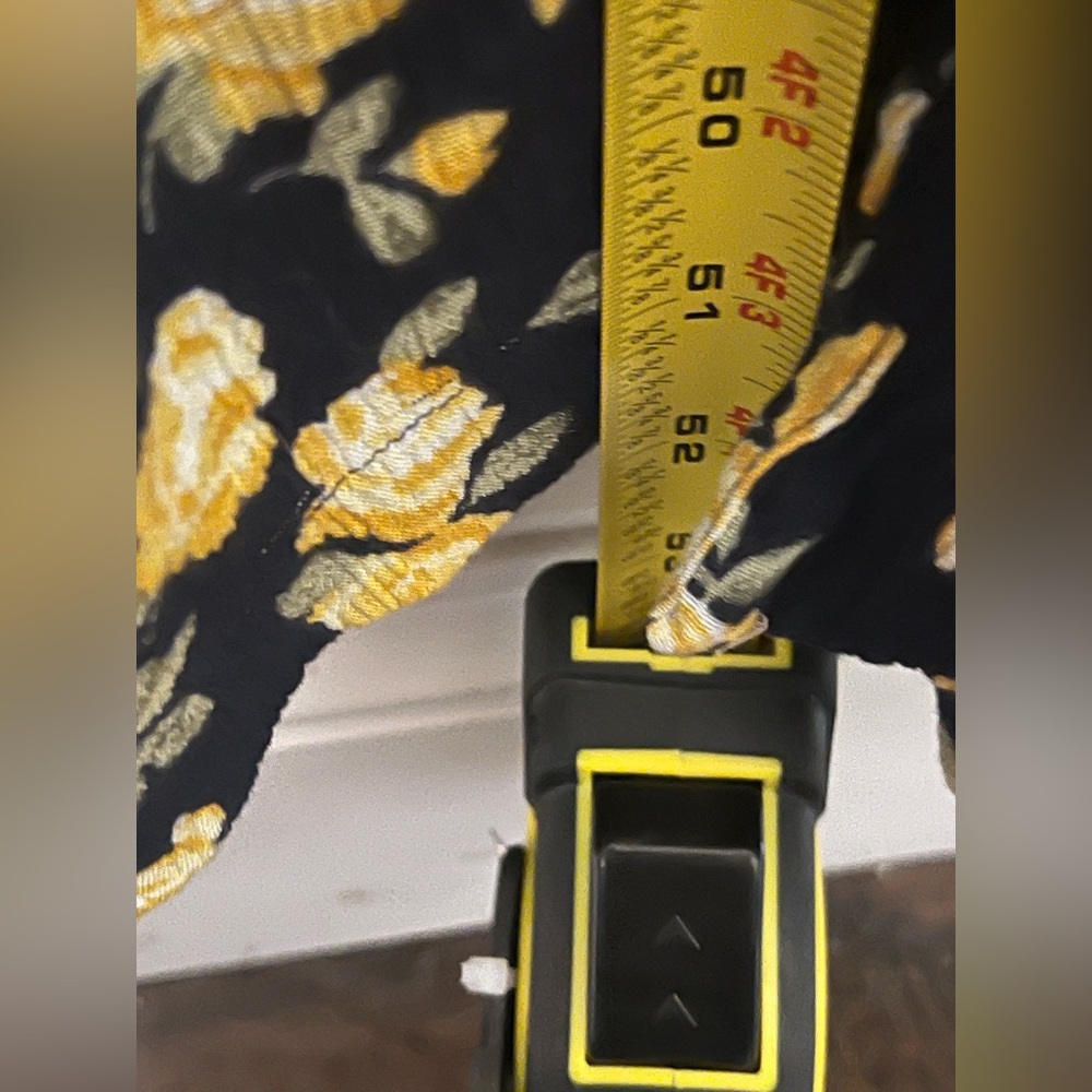 Vintage Fashion Bug 16 Maxi Shirt Dress Collar Button Navy Yellow Floral Women - Picture 11 of 12